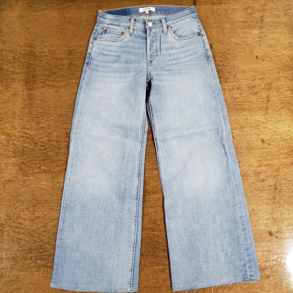 Re/Done Mid Rise Crop Stretch Jean Size 24 - Picture 3 of 8